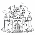 Imaginative Fairy-Tale Castle Coloring Pages 1