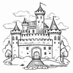 Imaginative Fairy-Tale Castle Coloring Pages 2