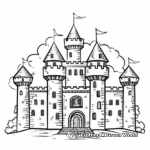 Imaginative Fairy-Tale Castle Coloring Pages 4