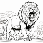 Impressive Alpha Male Roaring Lion Coloring Pages 1