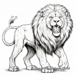 Impressive Alpha Male Roaring Lion Coloring Pages 3