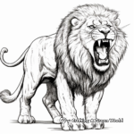 Impressive Alpha Male Roaring Lion Coloring Pages 4