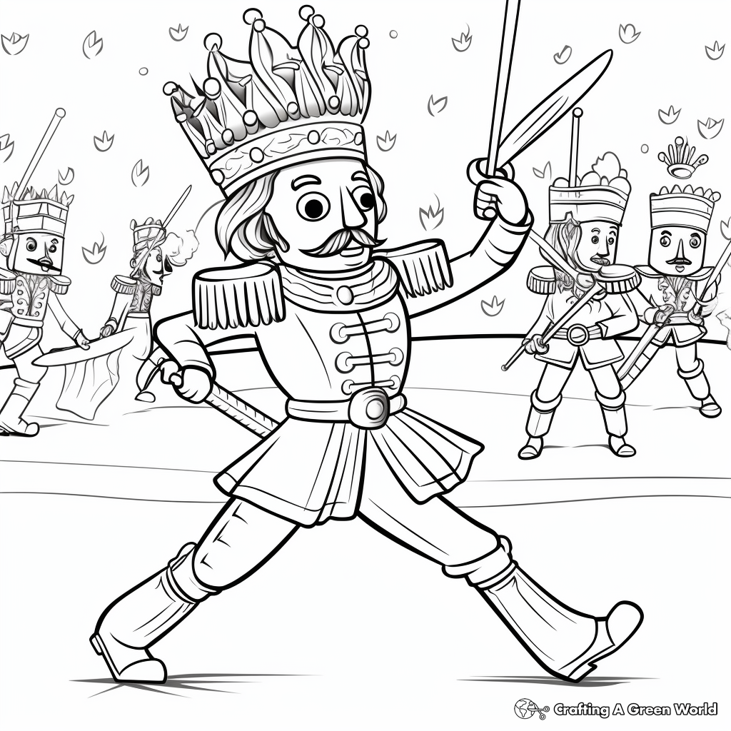 In-Action Nutcracker Ballet Coloring Pages 3