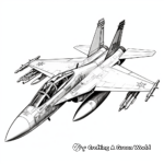In-flight F-18 Hornet Fighter Jet Coloring Pages 1