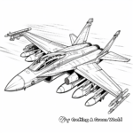 In-flight F-18 Hornet Fighter Jet Coloring Pages 2