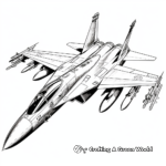 In-flight F-18 Hornet Fighter Jet Coloring Pages 3