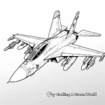 In-flight F-18 Hornet Fighter Jet Coloring Pages 4