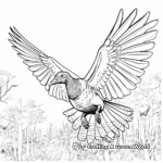 In-flight Wild Turkey Coloring Pages 1