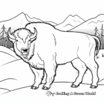 In the Tundra: Bison Coloring Pages 1