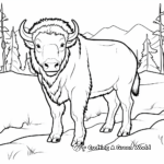 In the Tundra: Bison Coloring Pages 2