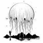 Incredible Moon Jellyfish Coloring Page for kids 1