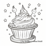 Independence Day Themed Ice Cream Sundae Coloring Pages 1