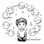 Individual Phases of the Moon Coloring Pages 1