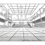 Indoor Volleyball Court Coloring Pages for Adults 3