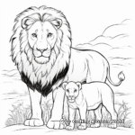 Inspiring Lion Protecting Lamb Coloring Pages 1