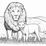 Inspiring Lion Protecting Lamb Coloring Pages 3