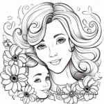 Inspiring Mother & Daughter Mother's Day Coloring Sheets 2