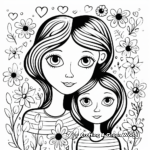 Inspiring Mother & Daughter Mother's Day Coloring Sheets 4