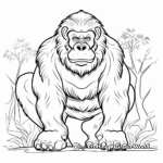 Intense Gorilla Coloring Pages 4