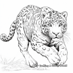 Intense Leaping Snow Leopard Coloring Pages 3