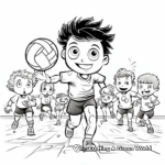 Intense Volleyball Match Coloring Pages 3