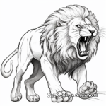 Intensity of a Roar: Roaring Lion Portrayal Coloring Pages 2