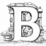 Interactive 'B' for Ball Coloring Pages 1