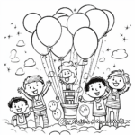 Interactive Balloon Party Birthday Coloring Pages 2