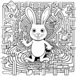 Interactive Easter Bunny Maze Coloring Pages 1