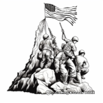 Interactive Iwo Jima Memorial Coloring Page 1