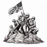 Interactive Iwo Jima Memorial Coloring Page 2