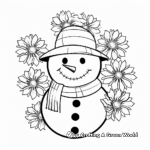 Interactive Snowman with Snowflakes Coloring Pages 2