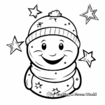Interactive Snowman with Snowflakes Coloring Pages 3