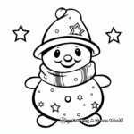 Interactive Snowman with Snowflakes Coloring Pages 4