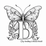 Interesting 'B' for Butterfly Coloring Pages 2