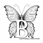 Interesting 'B' for Butterfly Coloring Pages 3