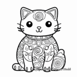 Interesting Gingerbread Cat Coloring Pages 2