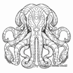 Intricate Abstract Octopus Coloring Pages for Adults 4