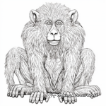 Intricate Adult Baboon Coloring Pages 4