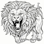 Intricate Adult Roaring Lion Coloring Pages 4