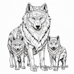 Intricate Alpha Wolf and Pack Coloring Pages 4