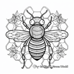 Intricate Bee and Honeycomb Coloring Pages 2