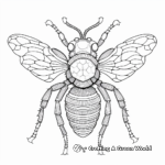 Intricate Bee and Honeycomb Coloring Pages 3