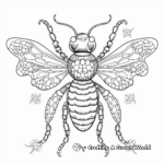 Intricate Bee and Honeycomb Coloring Pages 4