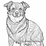 Intricate Border Collie Coloring Pages 1