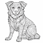 Intricate Border Collie Coloring Pages 2