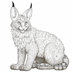 Intricate Caracal Lynx Coloring Pages 2