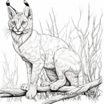 Intricate Caracal Lynx Coloring Pages 3