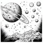 Intricate Comet and Asteroid Coloring Pages 3