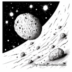 Intricate Comet and Asteroid Coloring Pages 4